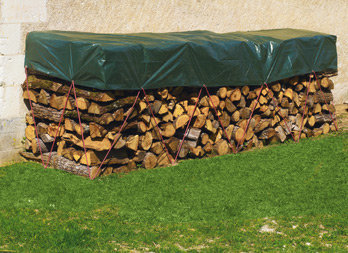 Bache spéciale protection tas de bois de chauffage 1,6 x 6 mètres